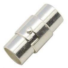 15x5mm (4mm ID) Silver Plated Magnetic Tube Clasps